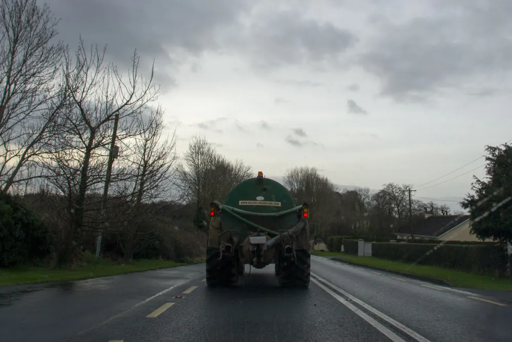Stuck behind a tractor